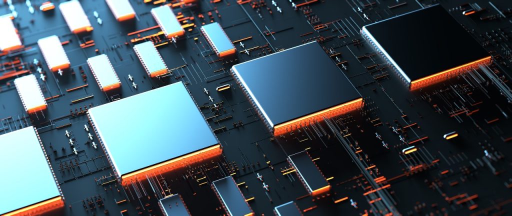 computer chip on hardware