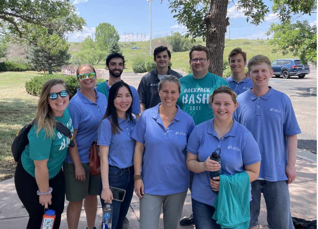 Altia staff and interns at volunteer event
